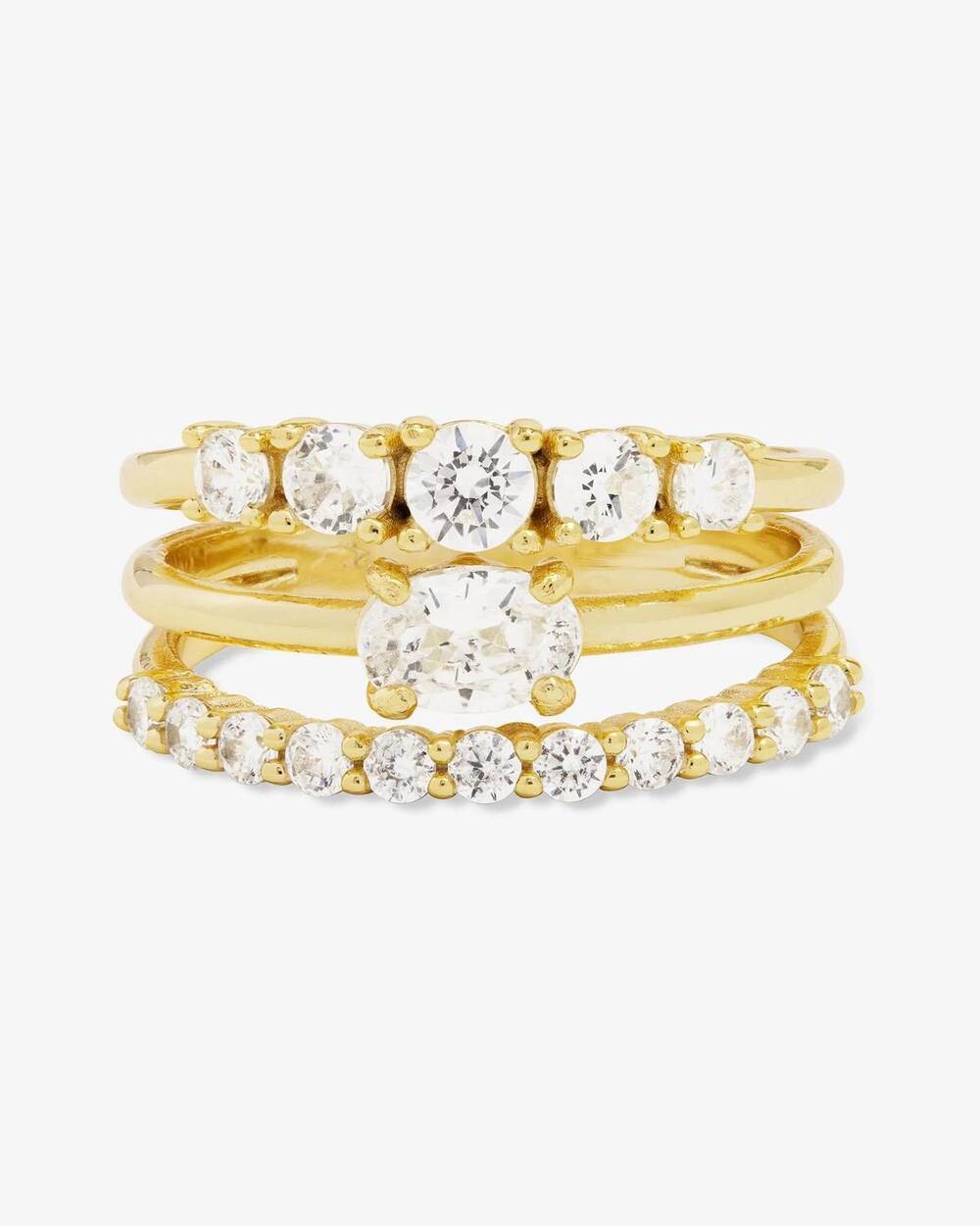 NEW MELINDA MARIA women's she's so stacked ring in gold